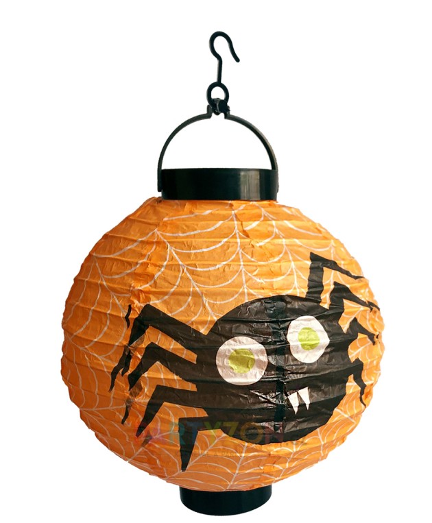 svitici papirovy lampion s pavoukem